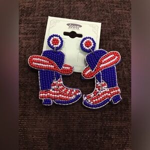 🏷️Seed Bead Western Boot Earrings